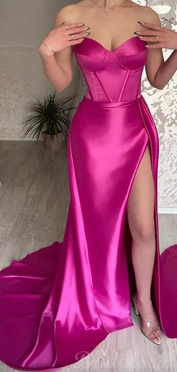 2024 Fashion Rose Red Mermaid Elegant Unique Best Black Girls Slay Evening Long Prom Dresses PD510