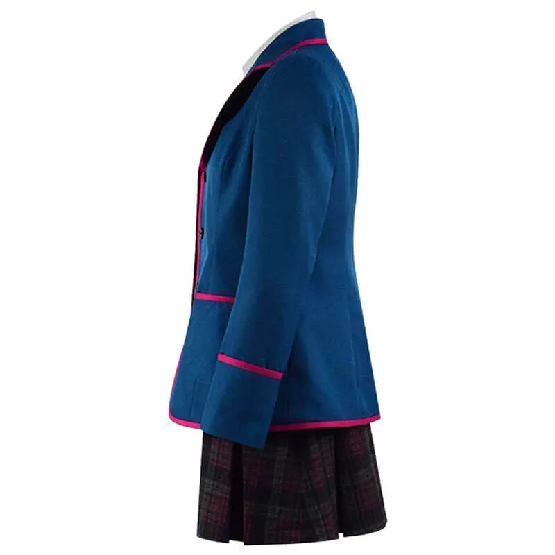 Adult The Umbrella Academy Blue School Uniform Outfit Cosplay Costume