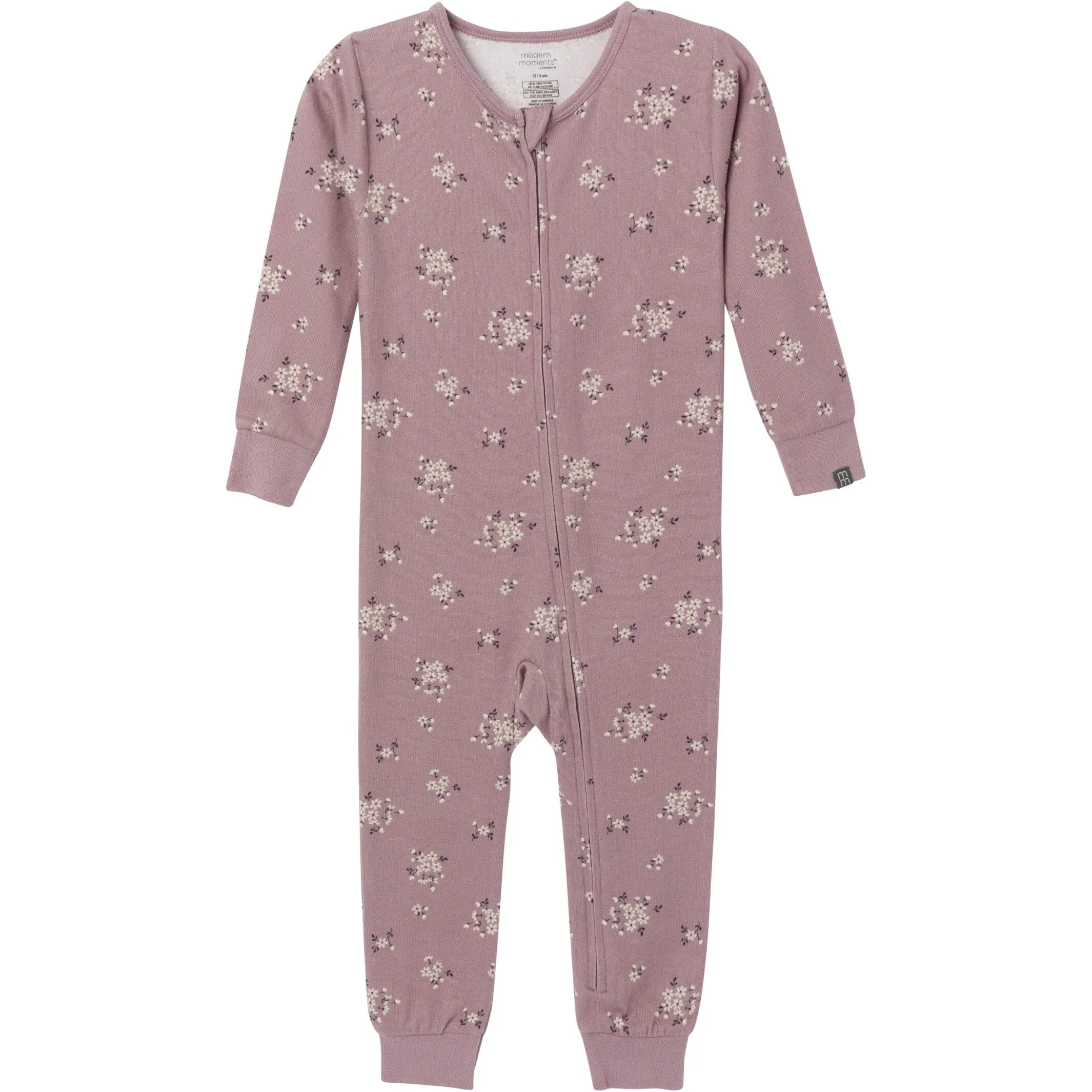 Baby & Toddler Girls Medium Lilac Posies Hacci Footless Pajamas