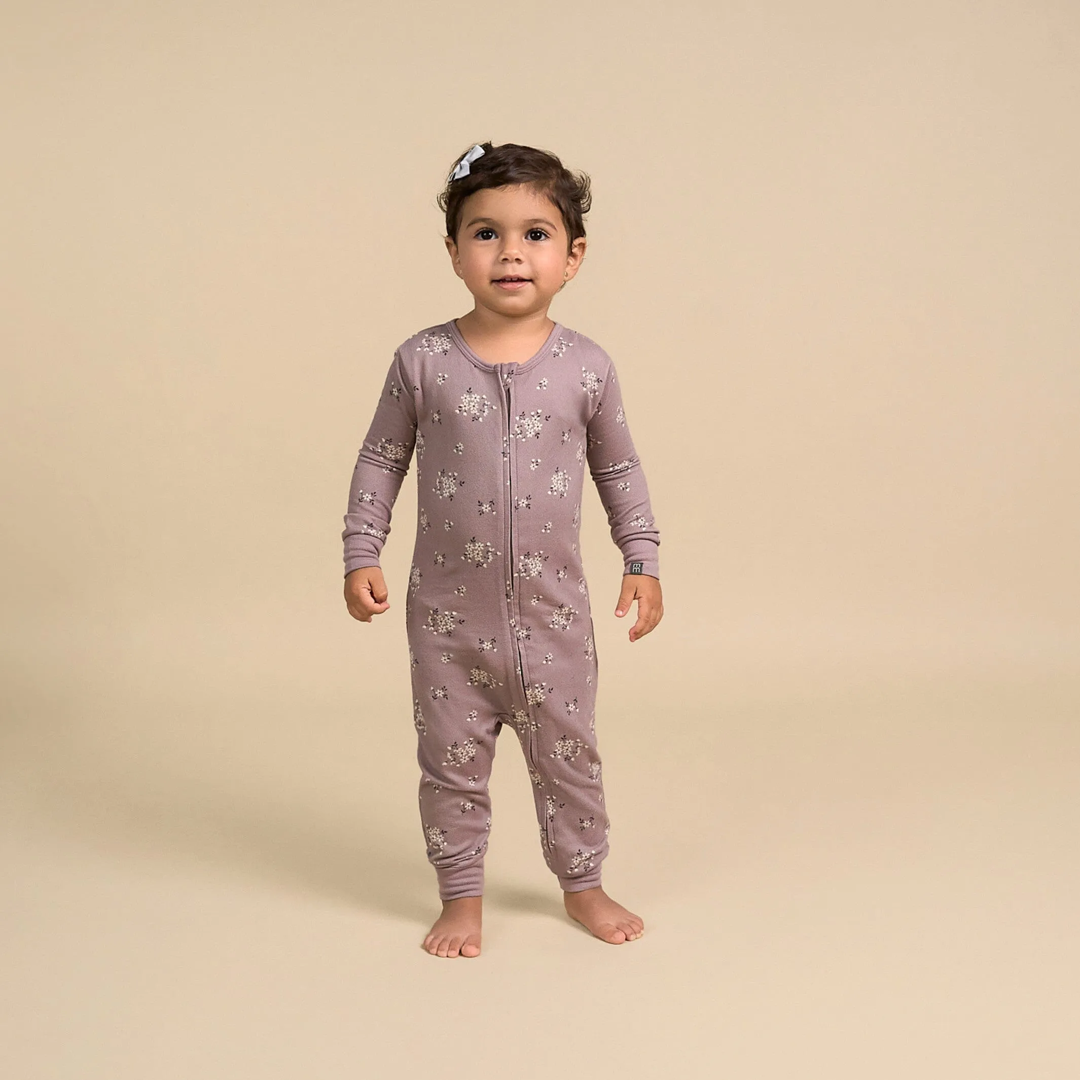 Baby & Toddler Girls Medium Lilac Posies Hacci Footless Pajamas