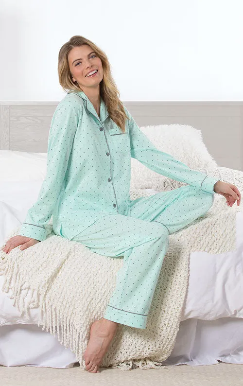 Classic Polka-Dot Button-Front Pajamas