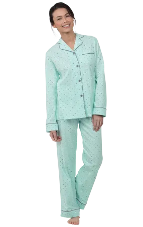 Classic Polka-Dot Button-Front Pajamas