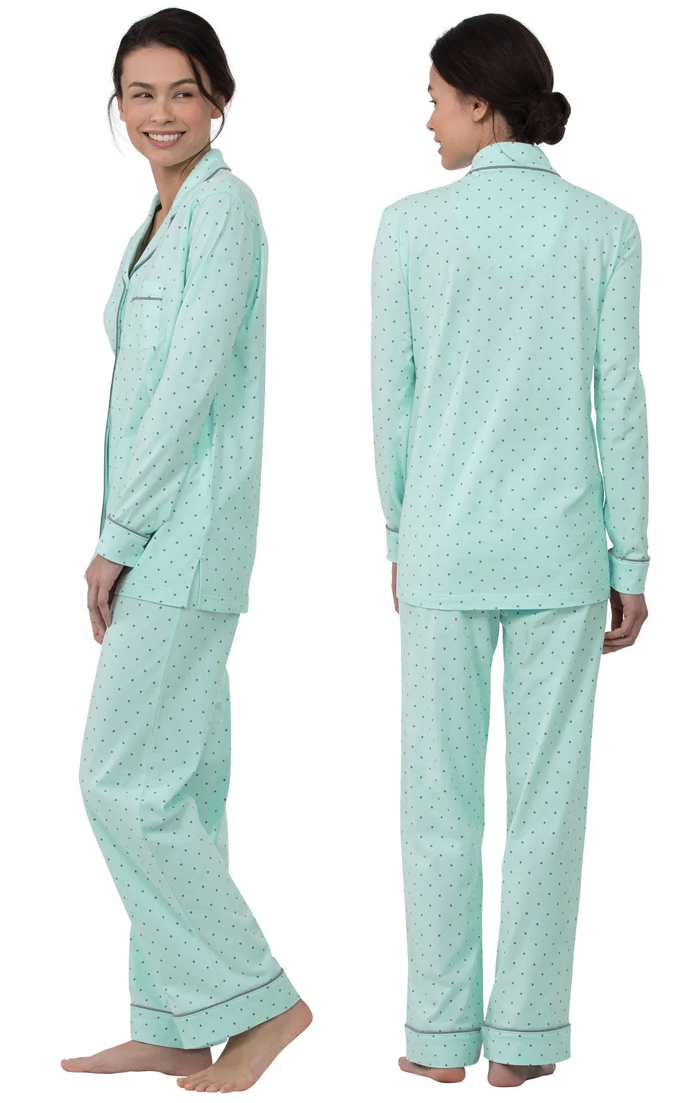 Classic Polka-Dot Button-Front Pajamas