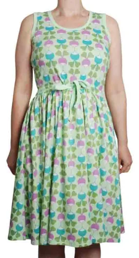 DUNS Adult Sleeveless Gathered Dress - Radish Patina Green