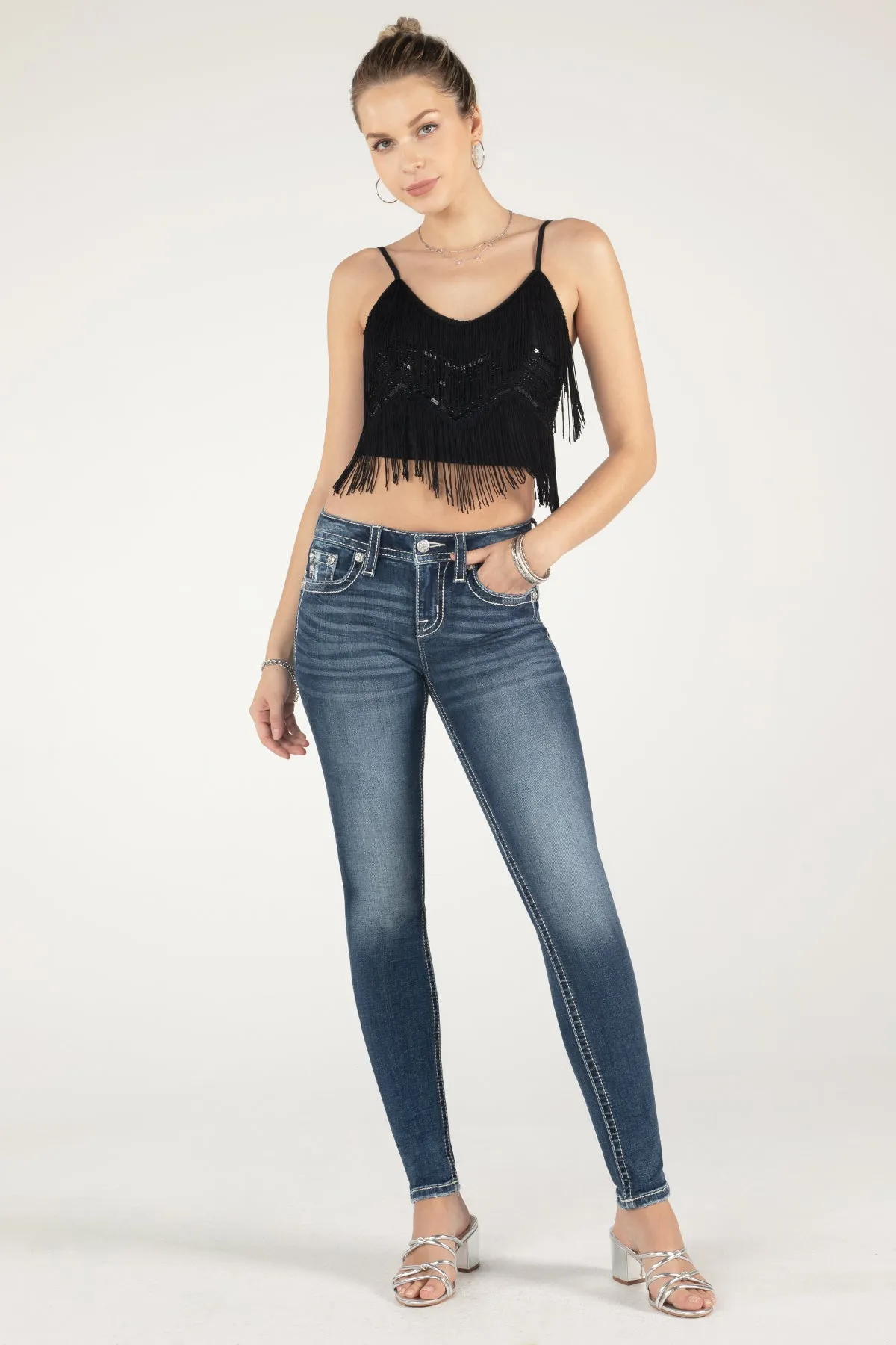 Embellished Fringe Crop Top