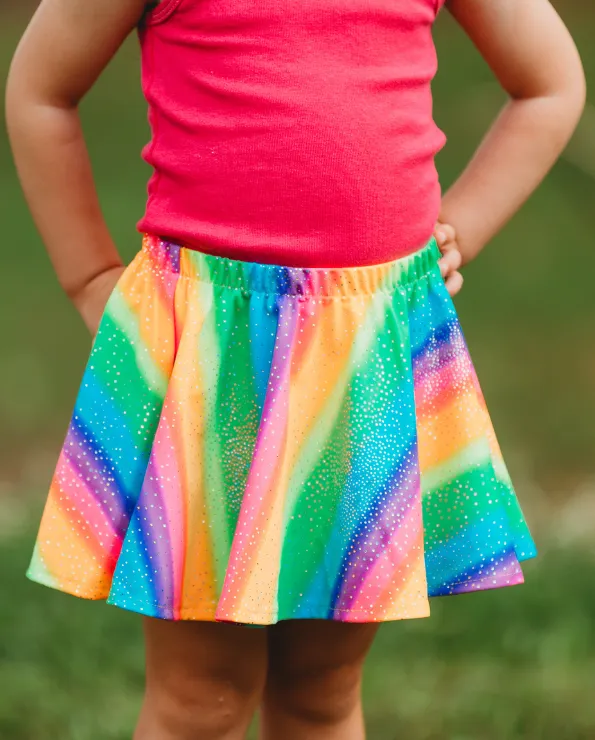 Girls Novelty Circle Skirt | Black Unicorn Dream