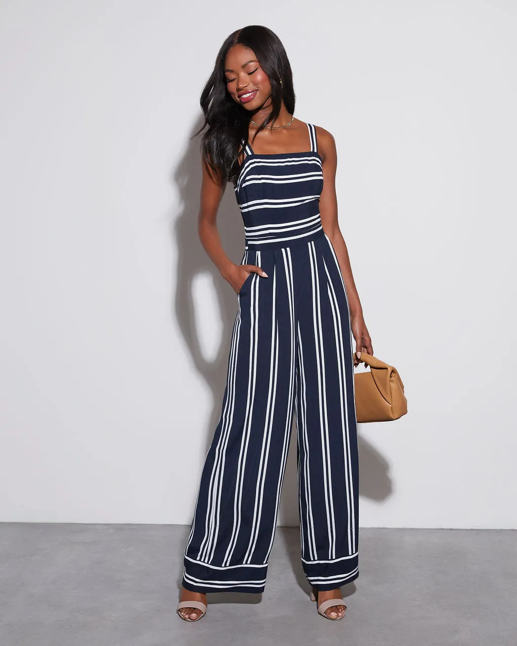 Gradey Striped Wide Leg Jumpsuit