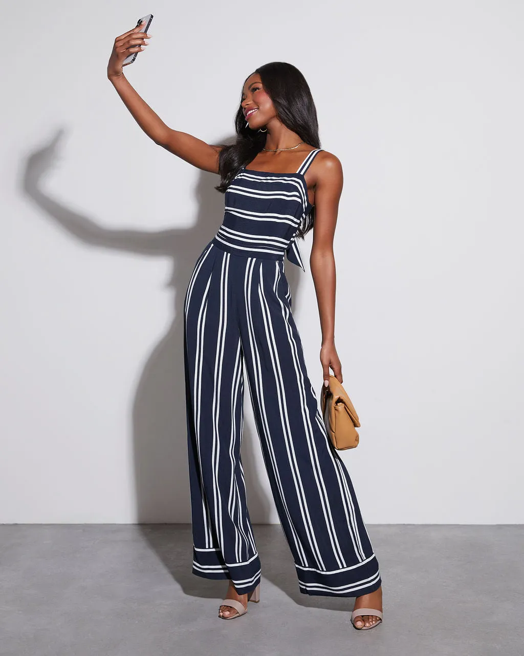 Gradey Striped Wide Leg Jumpsuit