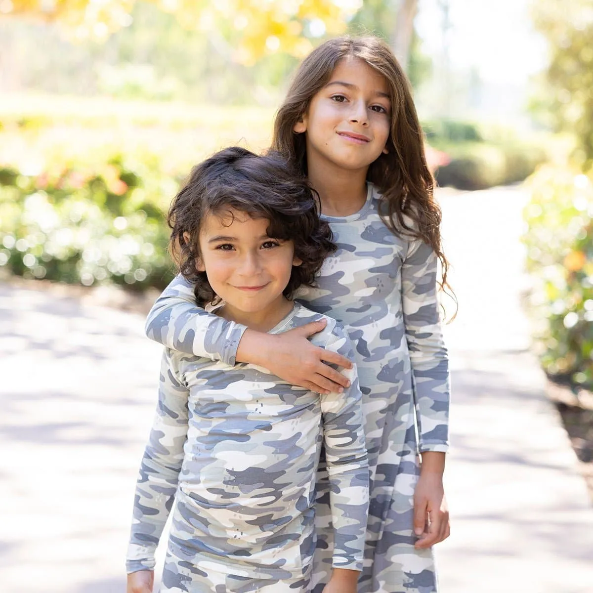 Grey Camo Kids Bamboo Pajamas