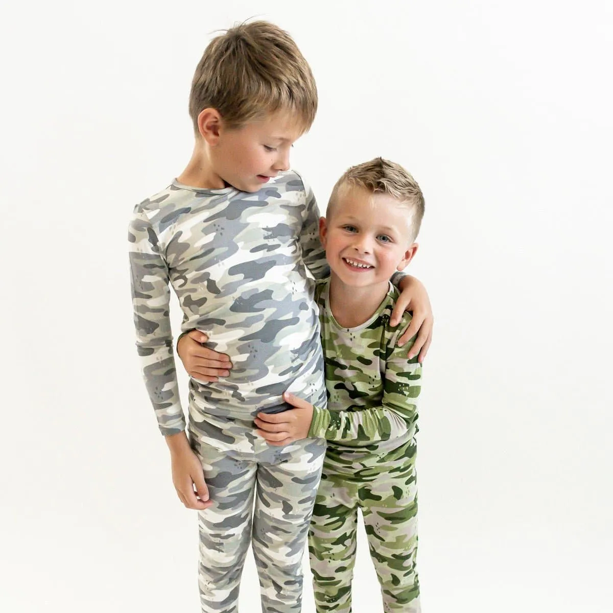 Grey Camo Kids Bamboo Pajamas