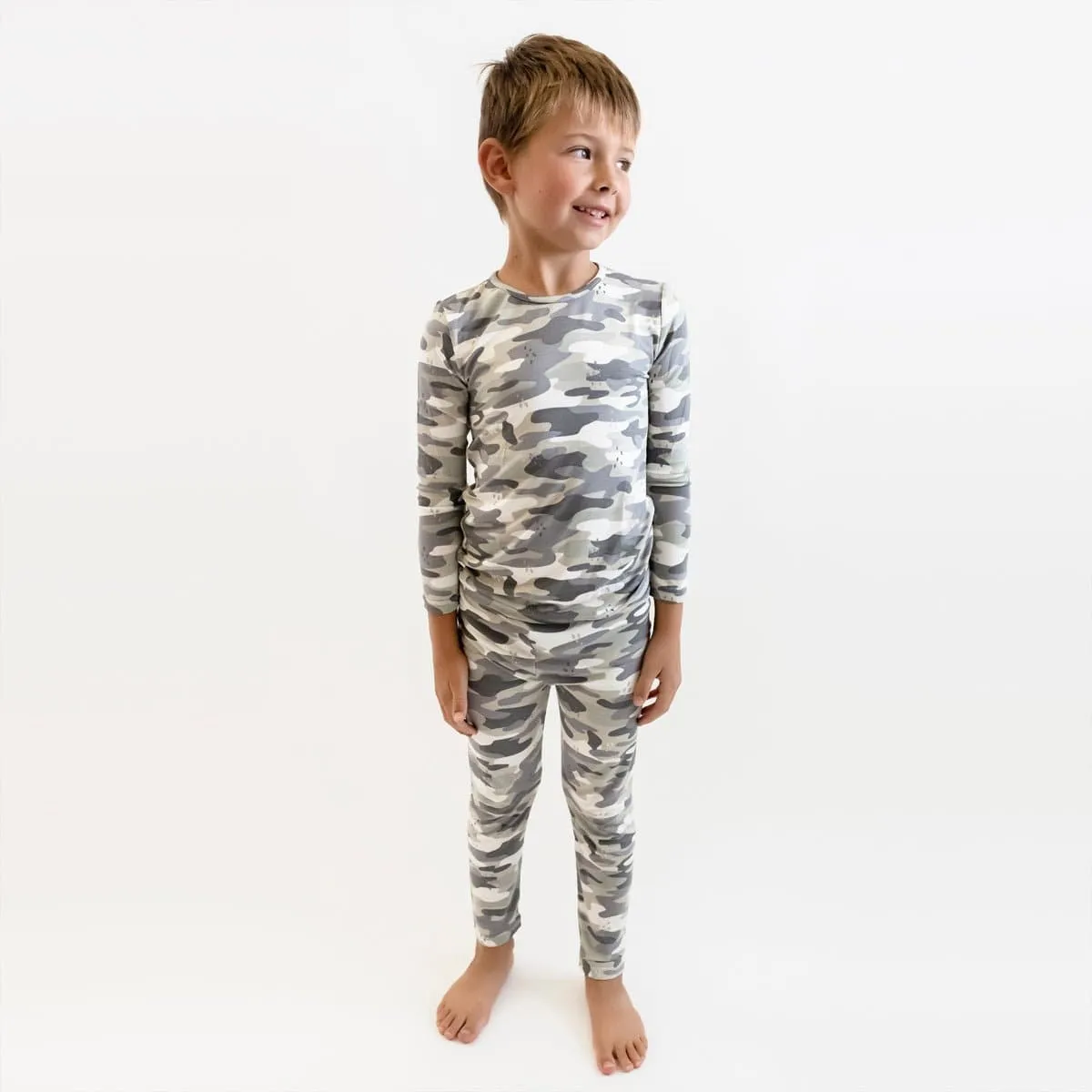 Grey Camo Kids Bamboo Pajamas