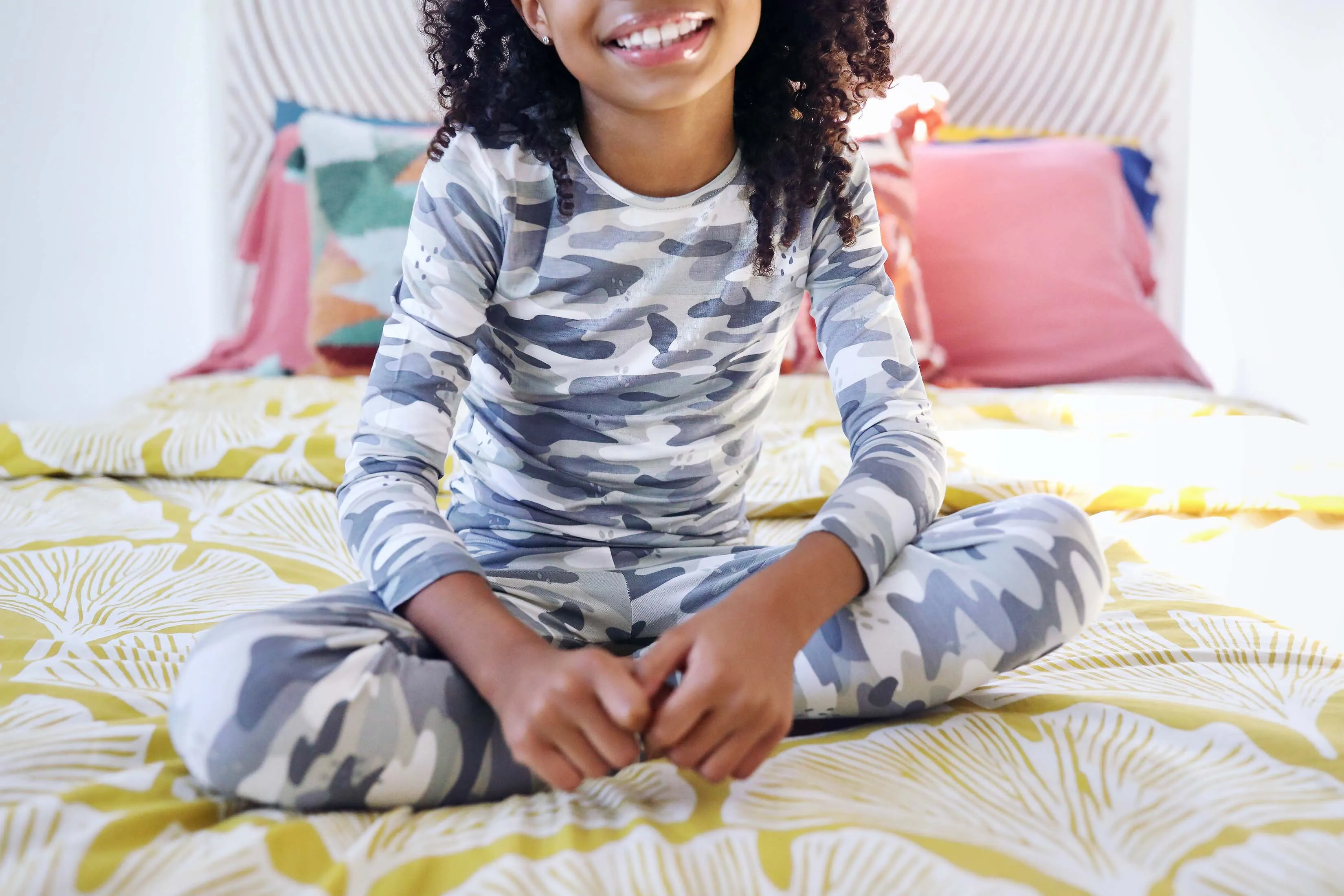 Grey Camo Kids Bamboo Pajamas