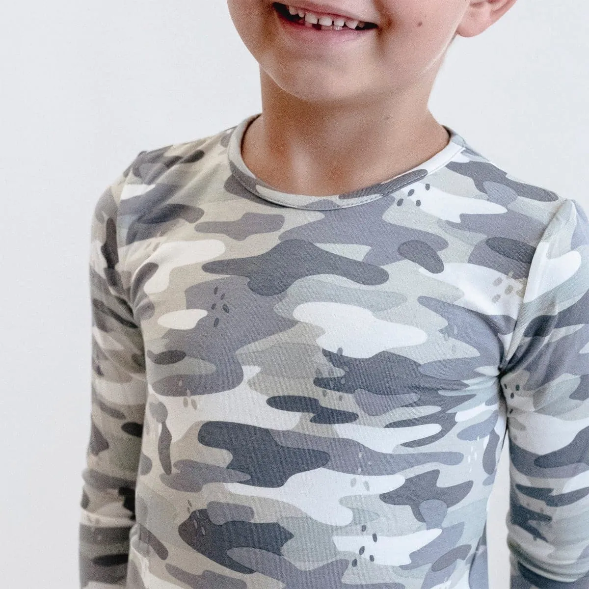 Grey Camo Kids Bamboo Pajamas