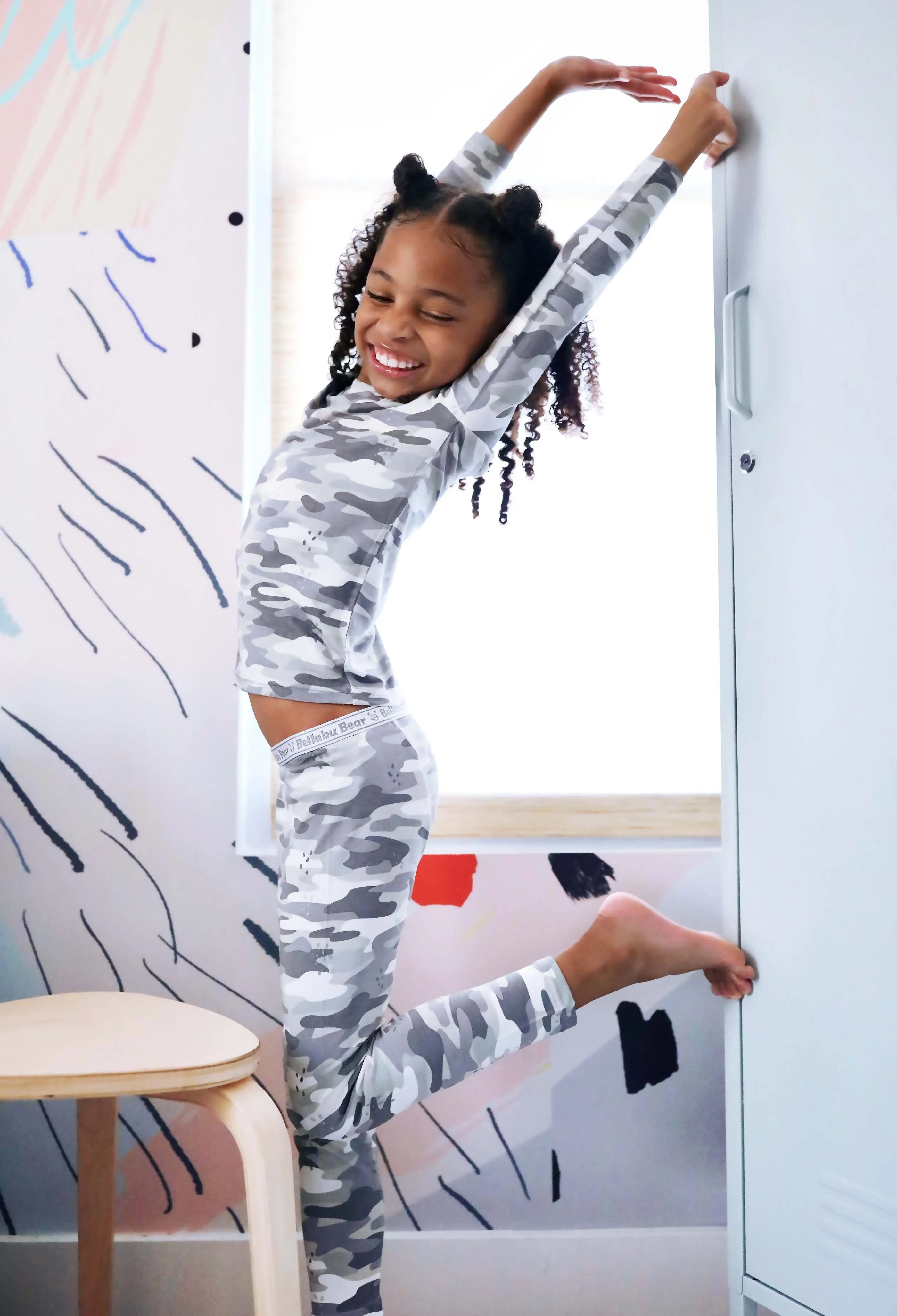 Grey Camo Kids Bamboo Pajamas