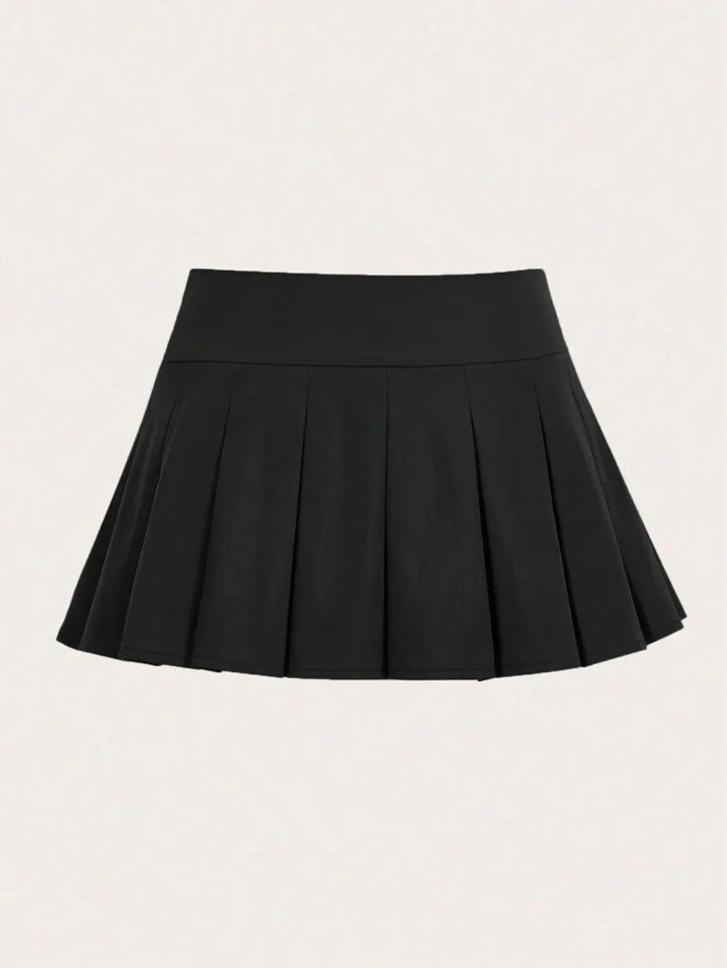 High Waisted Pleated Tennis Skirt In Black