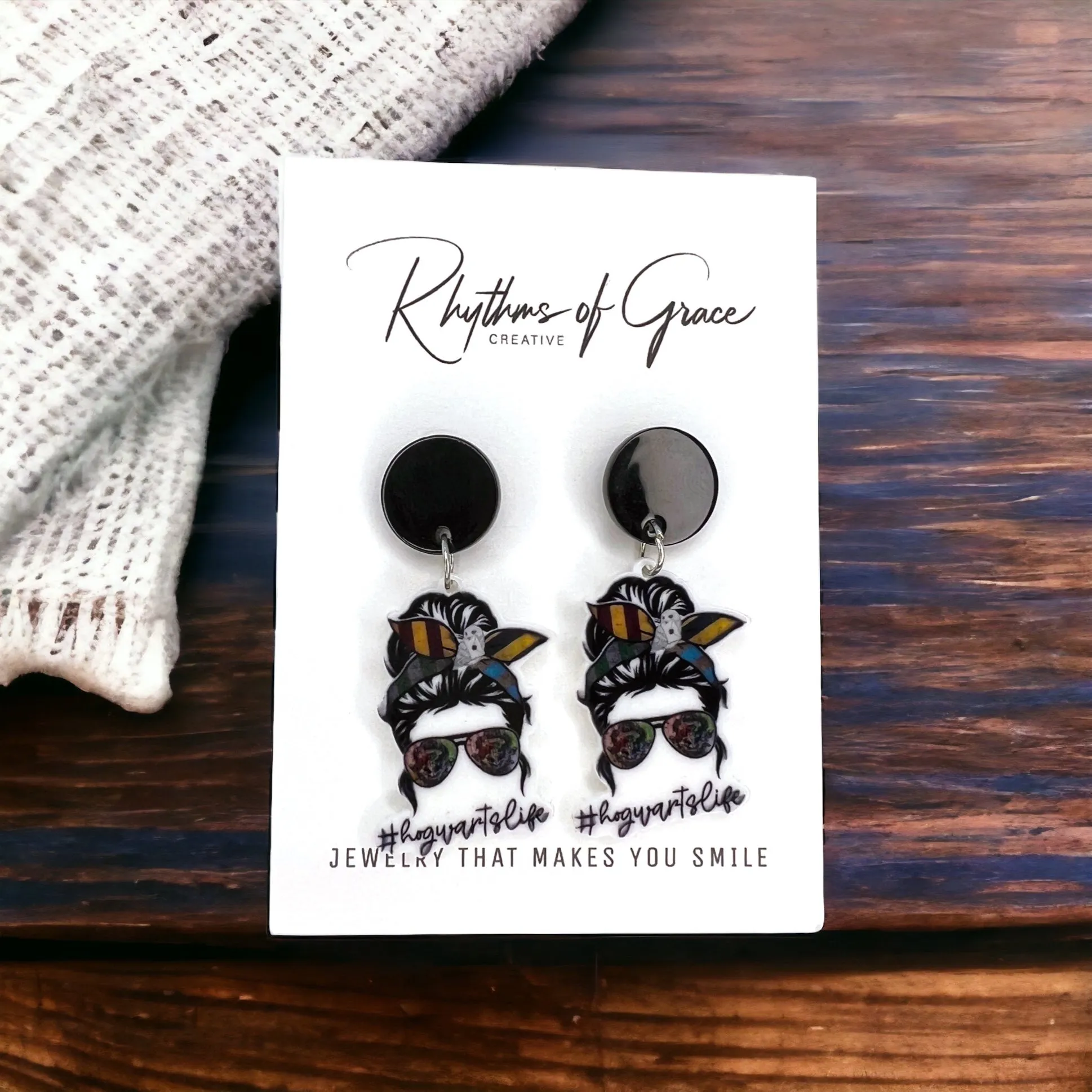 Hogwarts Earrings - Science Fiction Earrings, Book Earrings, Wizard Earrings, Book Accessories, Librarian Gift