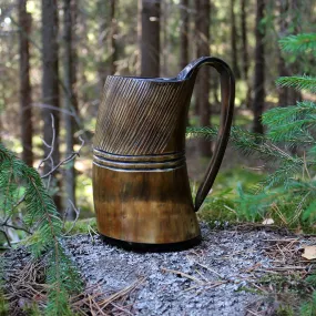 Horn Mug, Carved