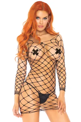 Leg Avenue Long Sleeve Mini Net Dress