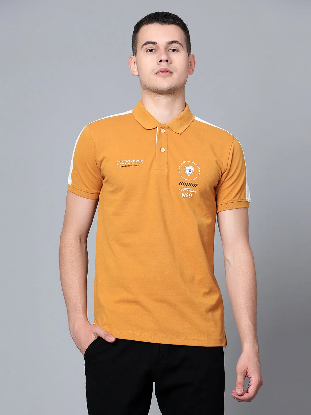 Men Mustard Polo T-Shirt