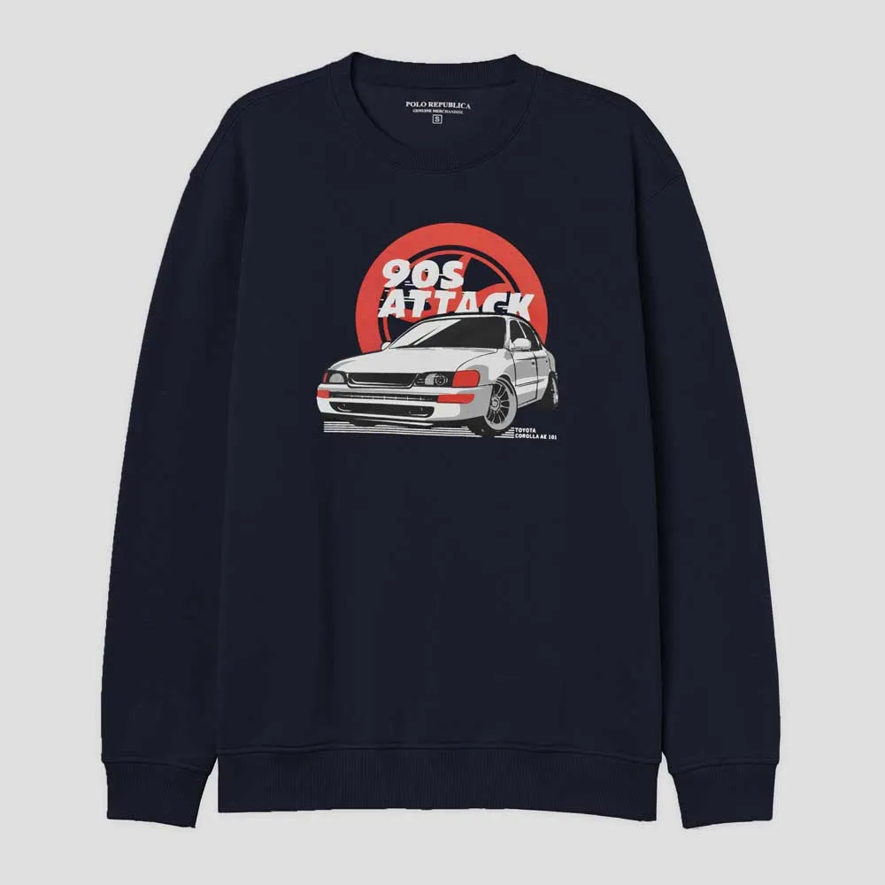 Men's PakWheels 2.0D Corolla Printed Fleece Sweat Shirt