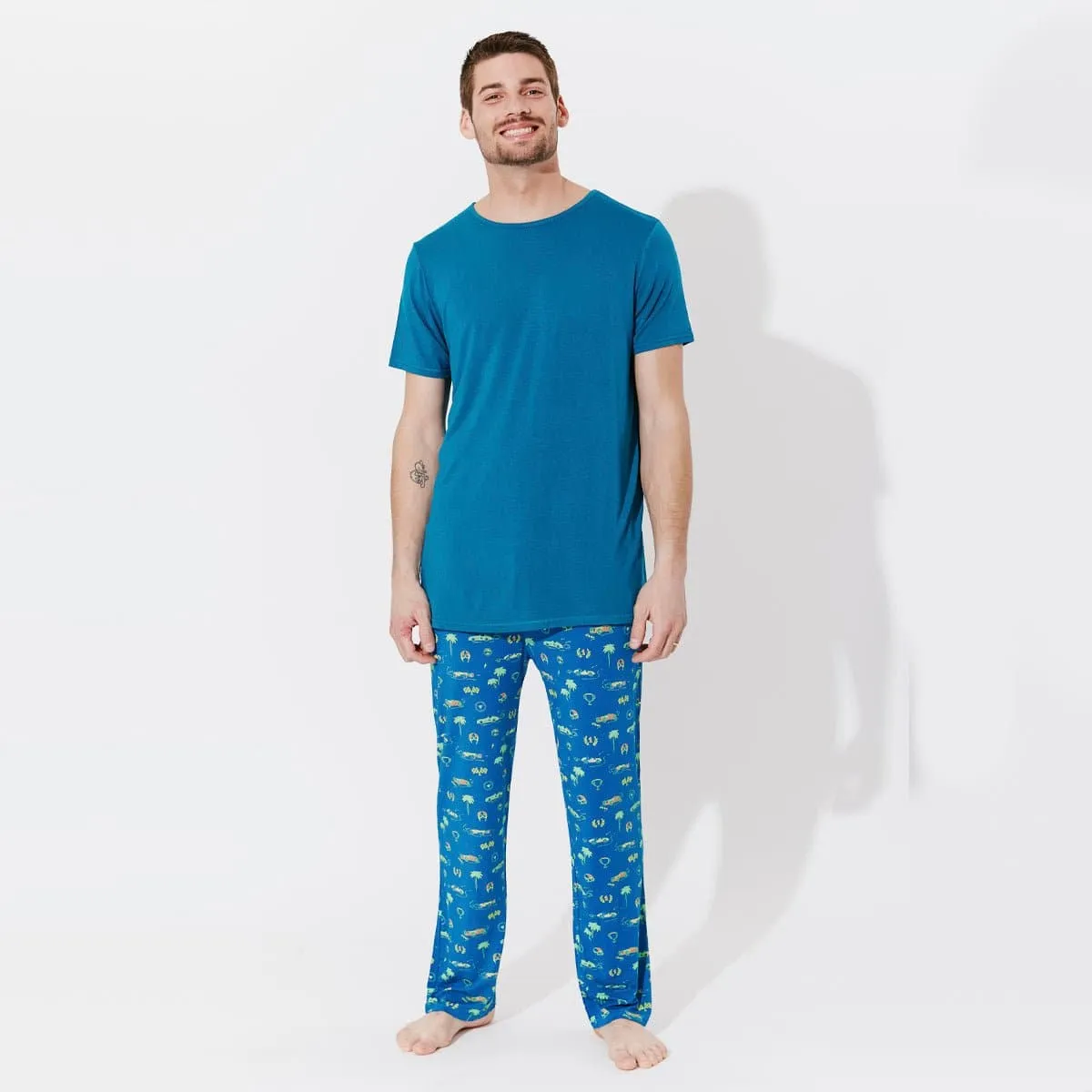 Monaco Blue Bamboo Men's Pajama Set