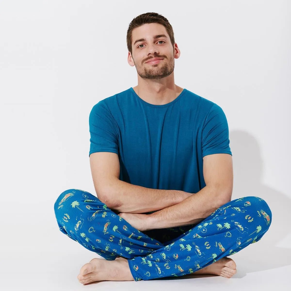 Monaco Blue Bamboo Men's Pajama Set