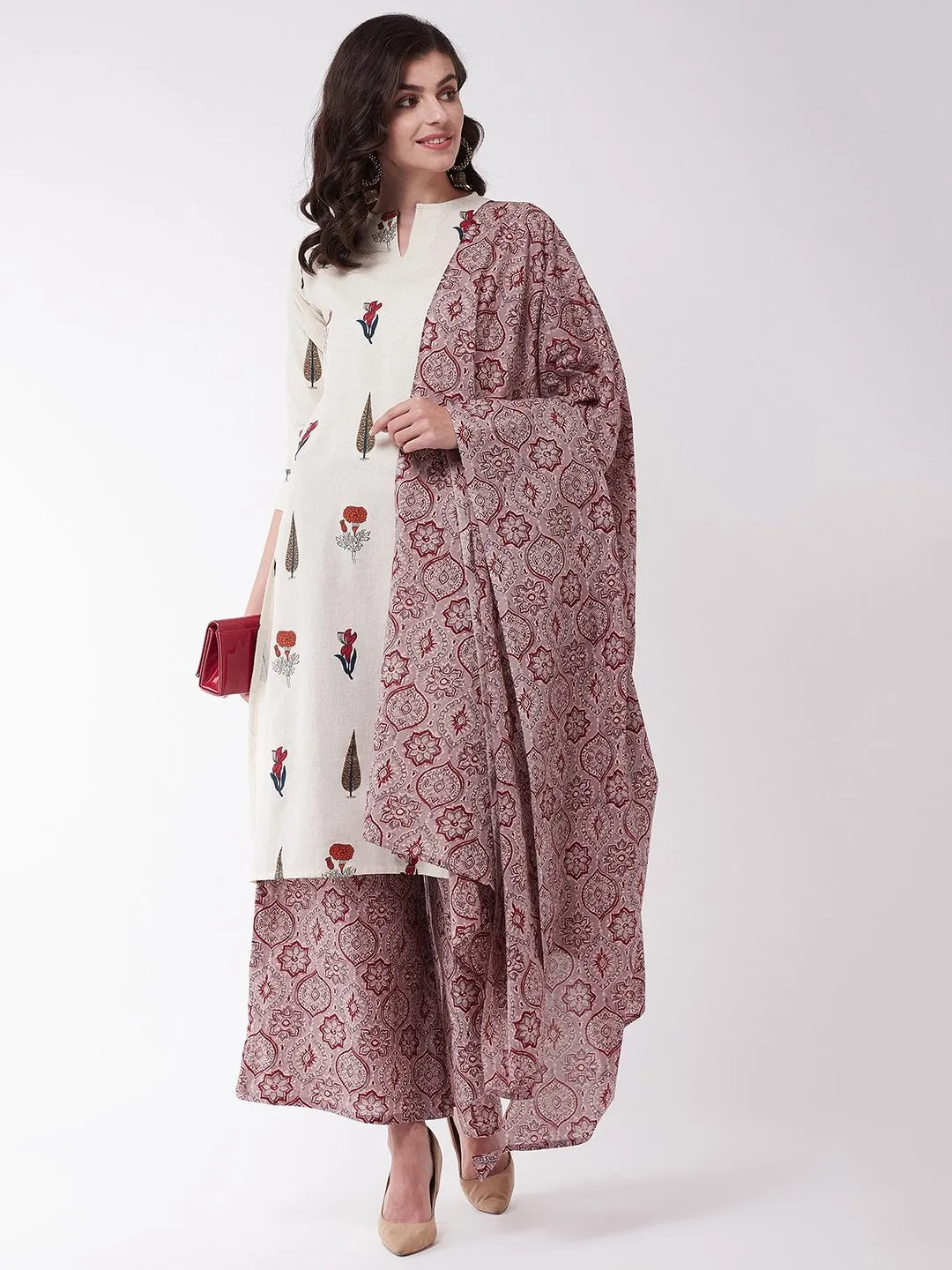 Muria Groovy And Grey Maroon Kurta Set