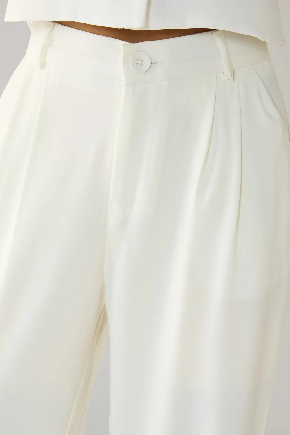 Off White Double Pleated Korean Pants