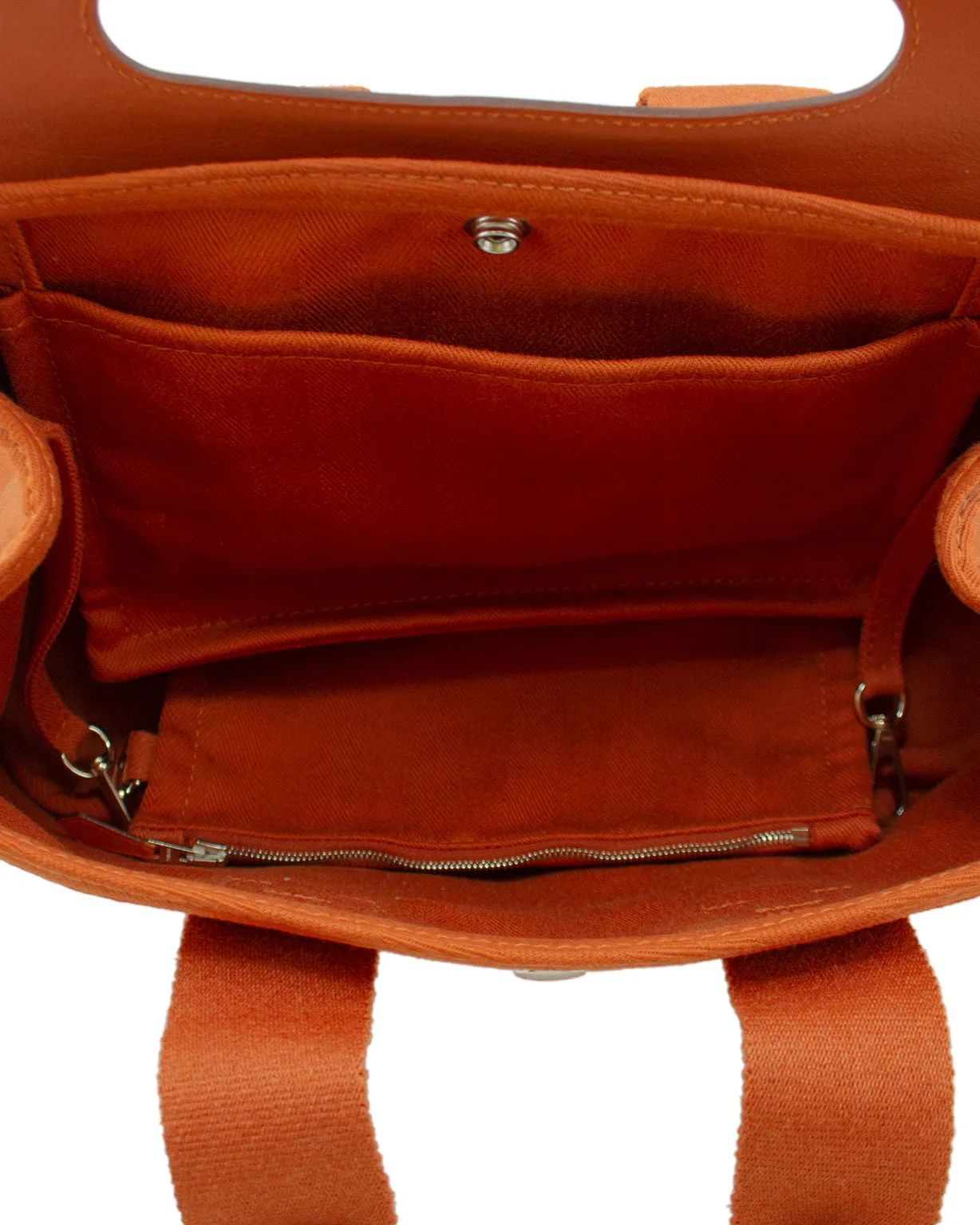 Orange Valparaiso PM Toile & Leather Bag