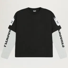 Pleasures Becuz Layered L/S Tee (Black/Grey)