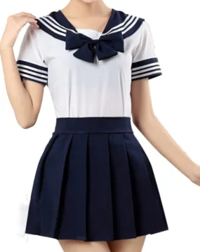 School Girl Uniform - White and Navy