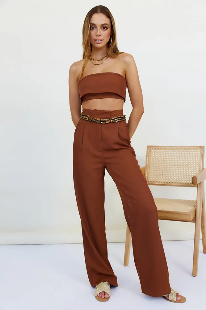 Solaris Crop Top Brown