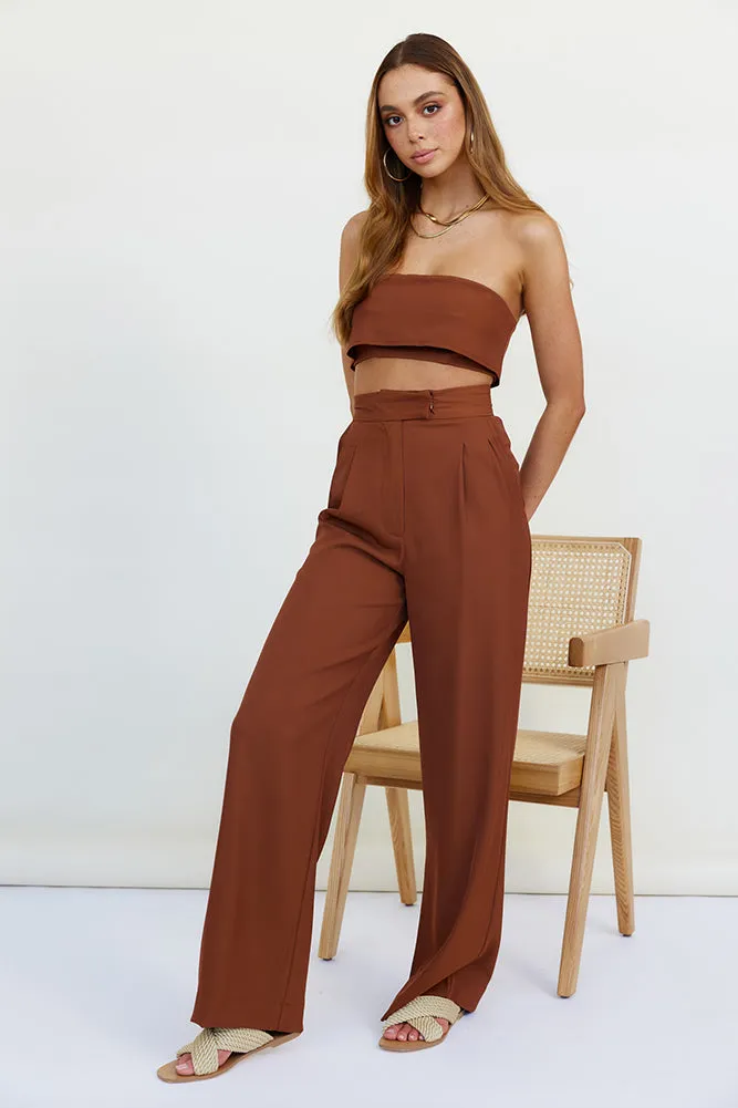 Solaris Crop Top Brown