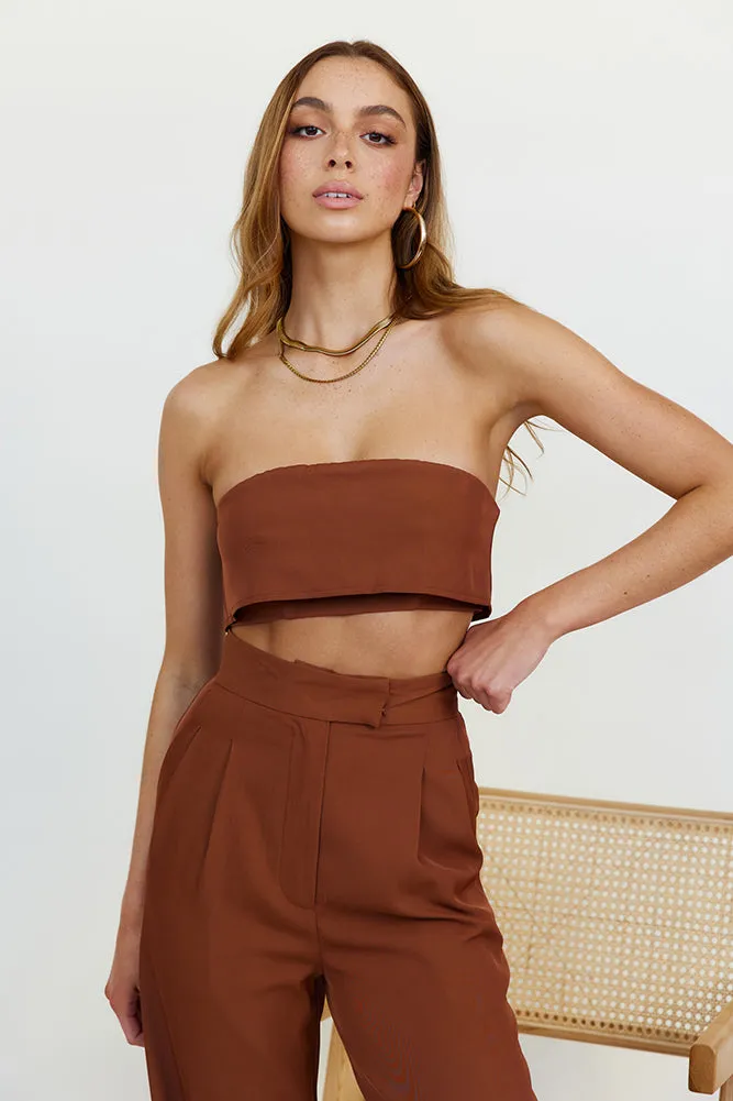 Solaris Crop Top Brown