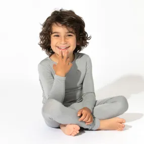 Stormy Grey Bamboo Kids Pajamas