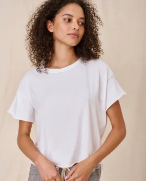 The Crop Tee. Solid -- TRUE WHITE